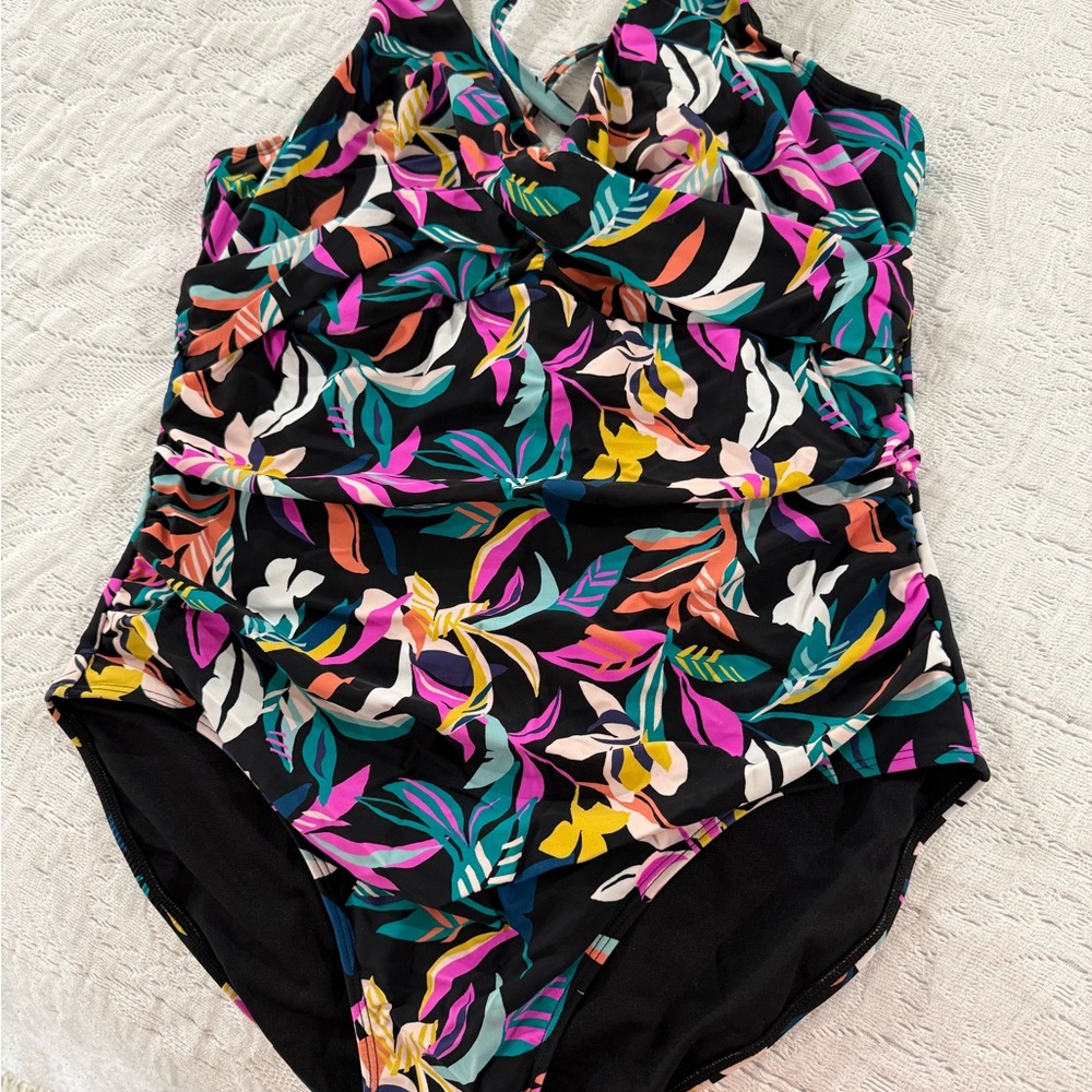 Island Escape Multicolor Leaf Print Women’s One Piece